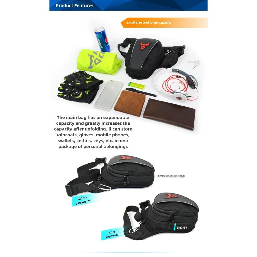 MOTOCENTRIC Accessories New Motorcycle Leg Riding Equipment Shoulder Moto Multi-Function Drop Hip Outdoor Waist Motorbike Bag