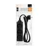 Extension cord, 3 sockets, 1.5 , with grounding, black
