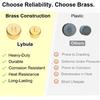 Brass Car AC Valve Caps for R134a System | Heavy-Duty High & Low-Side Service Port Caps | Leak-Proof Covers for Honda, Toyota, Subaru, & More