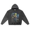 DTG Print Knitted Denim Zip-Up Hoodie Copy of LEONARDO Brother Print Zipper Hoodies  