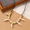 Handwoven dog tooth necklace retro horse tooth pendant Tibetan men's and women's personalized collarbone chain with jewelry