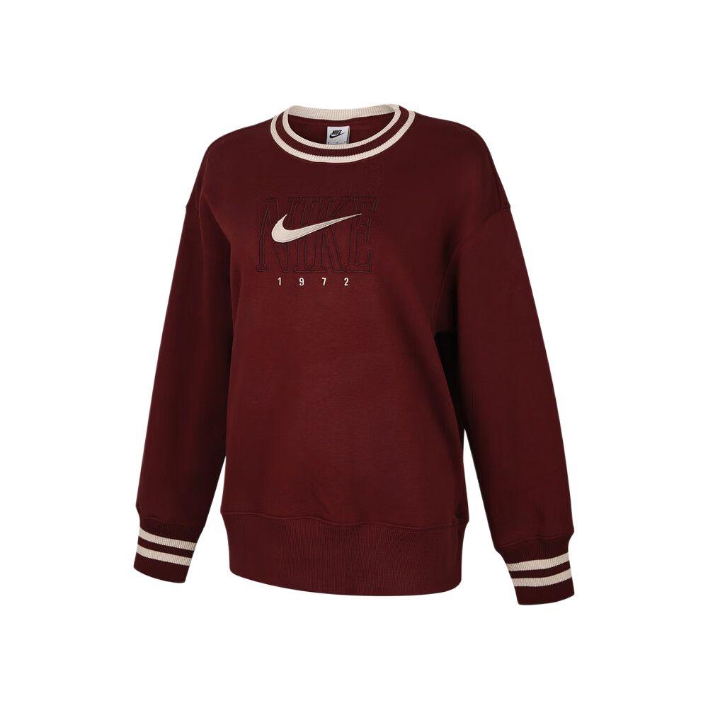 Women's Nike Sweatshirts Women's Burgundy Crew Neck Moderate