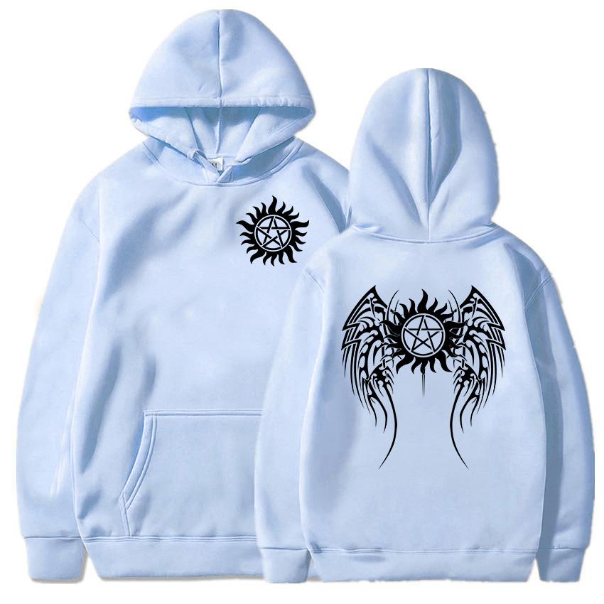 Men Clothes Supernaturall Winchester Bros Hoodies Long Sleeve Winter Hooded Pullovers Graphic Printing Sweatshirt Streetwear