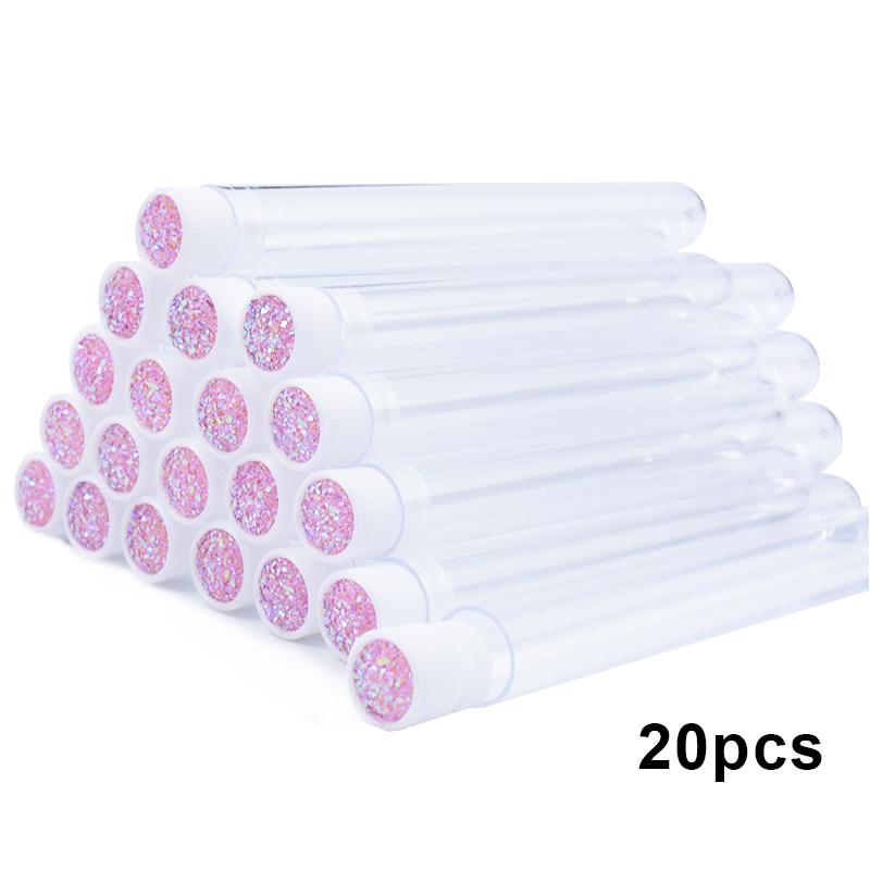 20pcs Empty Eyelash Brushes Tubes Reusable Eyelash Mascara Wand Container Sparkling  Lash Spoolies Combs Dust-proof Flask Case