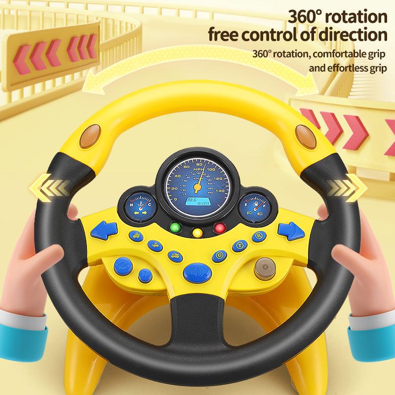 Children'S Multi-Function Simulation Steering Wheel With Music Light Co-Pilot Simulation Artifact Baby Early Education Toy