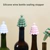 Niedlicher Weihnachtsbaum-Form Silikon-Flaschenverschluss für Weinaufbewahrung Leicht zu Reinigen Feiertagsparty Getränkeversiegelung