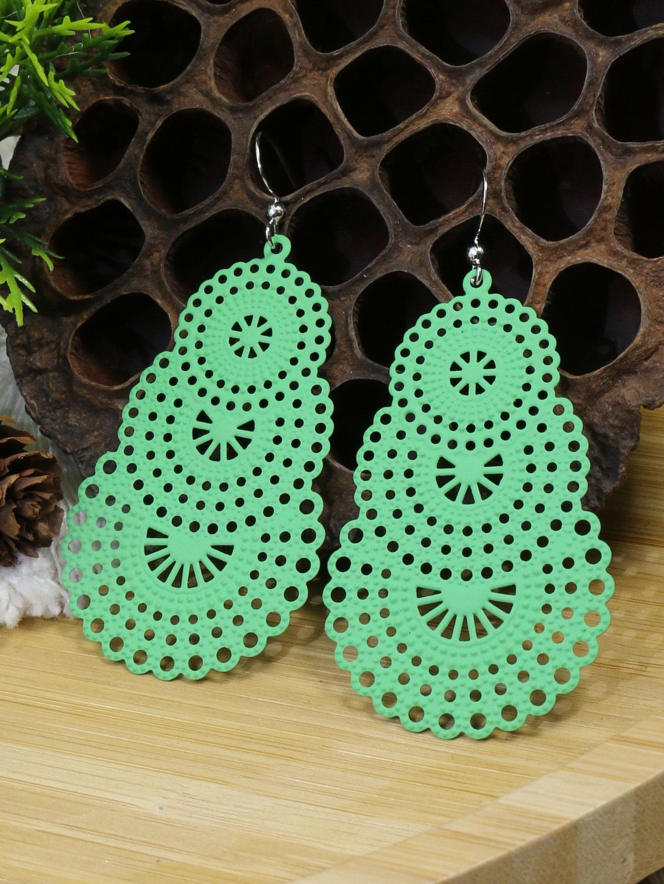 

3 пары красочных геометрических полых серег-капель для женского богемного отпуска, цирконы, подарок для свиданий циан