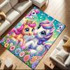 1pc Unicorn Twins Carpet Rug for Living Room Bedroom Home Sofa Decoration,Kids play Non-slip Floor Mat