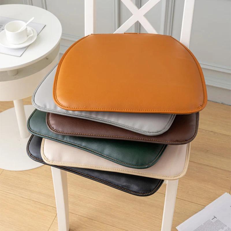 Thickened Waterproof Dirt Resistant Leather Seat Cushion Anti Slip Dining Chair & Stool Cushion for Home And Office Use