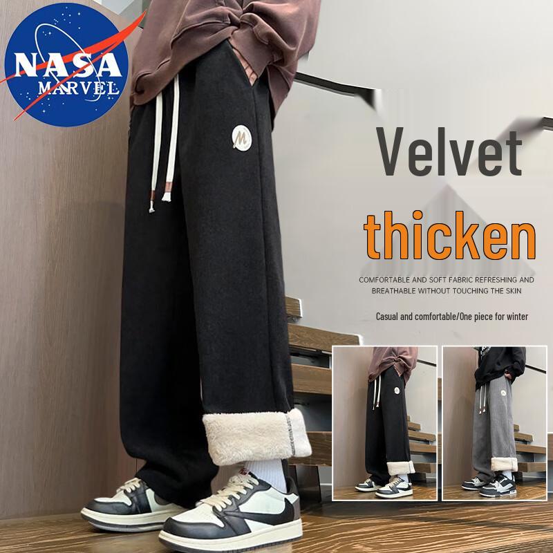 NASA MARVEL Men's Fleece Lined Casual Straight-Leg Pants