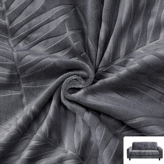 Velvet Fabric Sofa Covers For Living Room Plush Stretch Sofa Slipcover Thick Embossing Couch Cover Cold Protection Sofa Cover