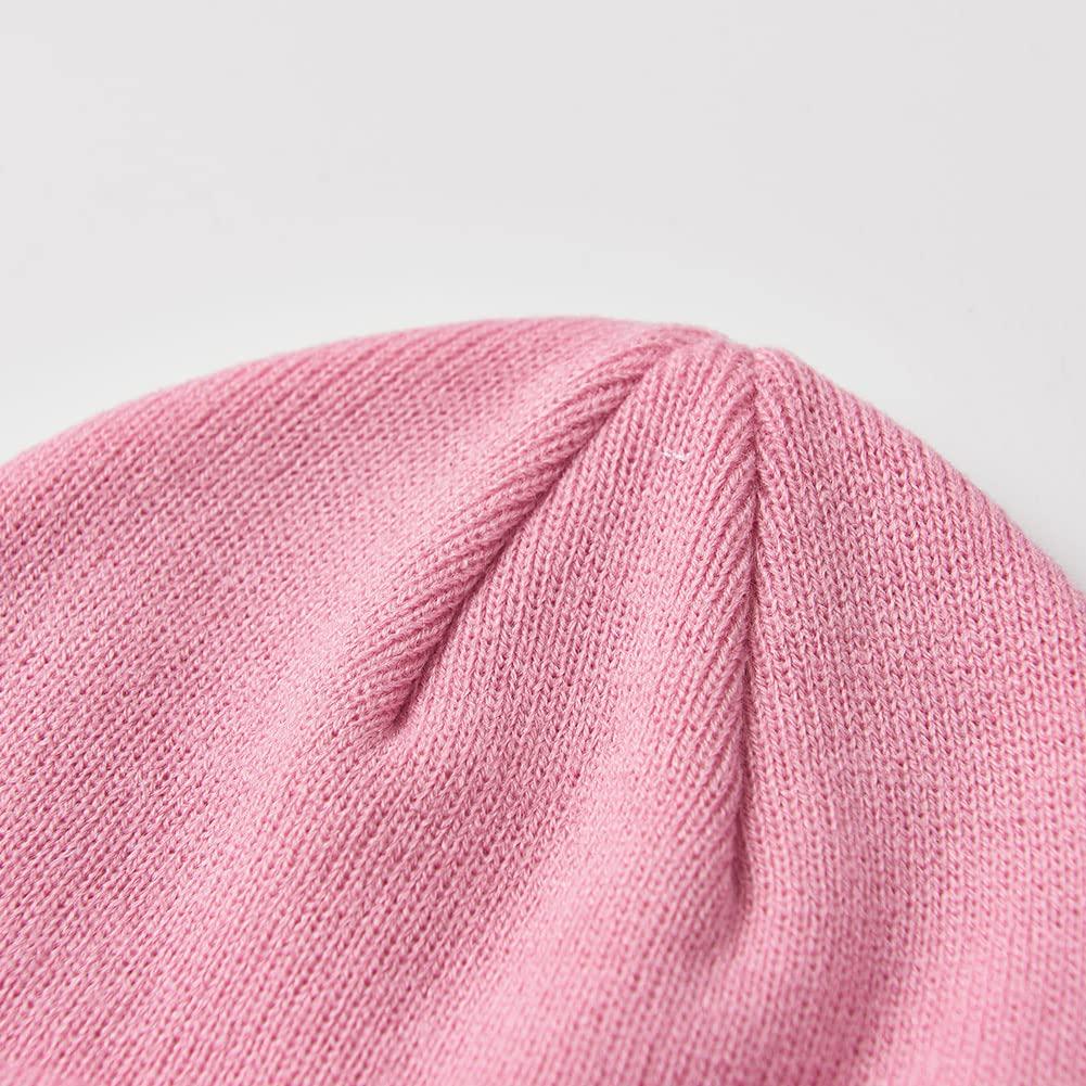 TaoTech Knit Embroidered Knit Stretch Watch Cap for Men and Perfect for and Outdoor Activities Beanie, Cap, Women, Skiing, Snowboarding, (Pink)