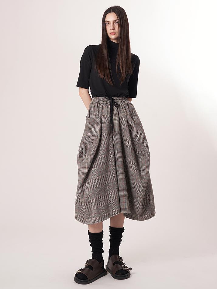 ATHPLATFORM Aw52Pt34 Winter Check Tech Flare Pants_Gray