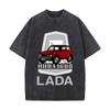 Lada Niva Automodell Tribut Kunst Retro Gewaschen Used T-Shirt Herren Sommer Lässig Kurzarm