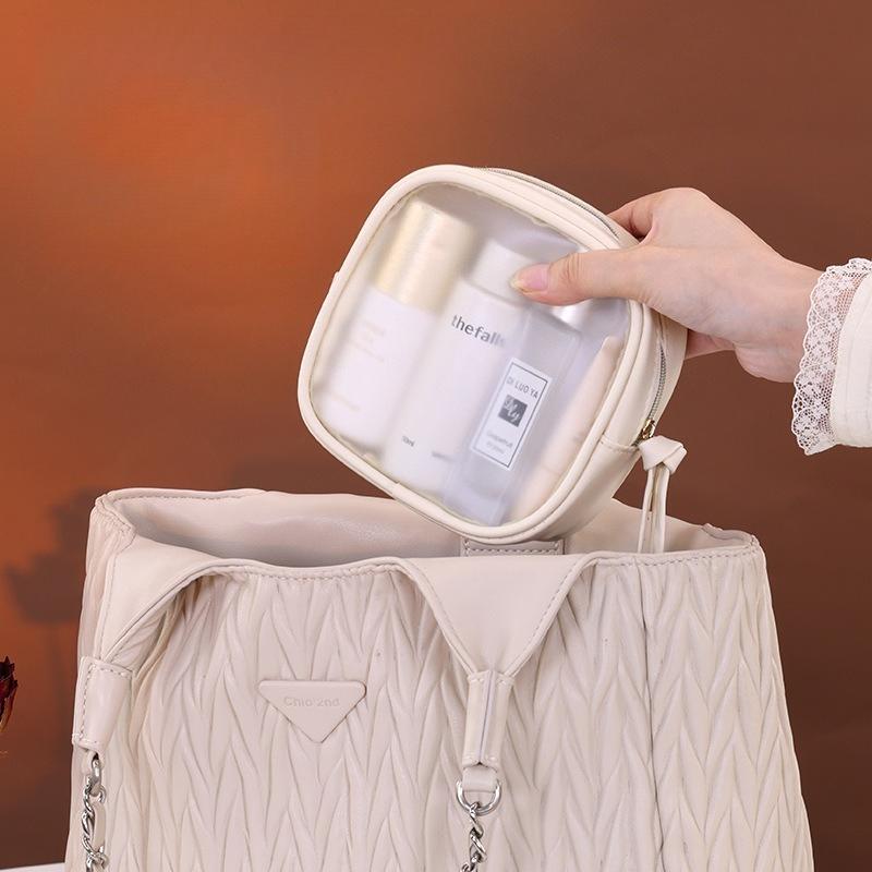 transparent pouch waterproof portable women's makeup bag travel essential toiletries bag large capacity cosmetics organizer