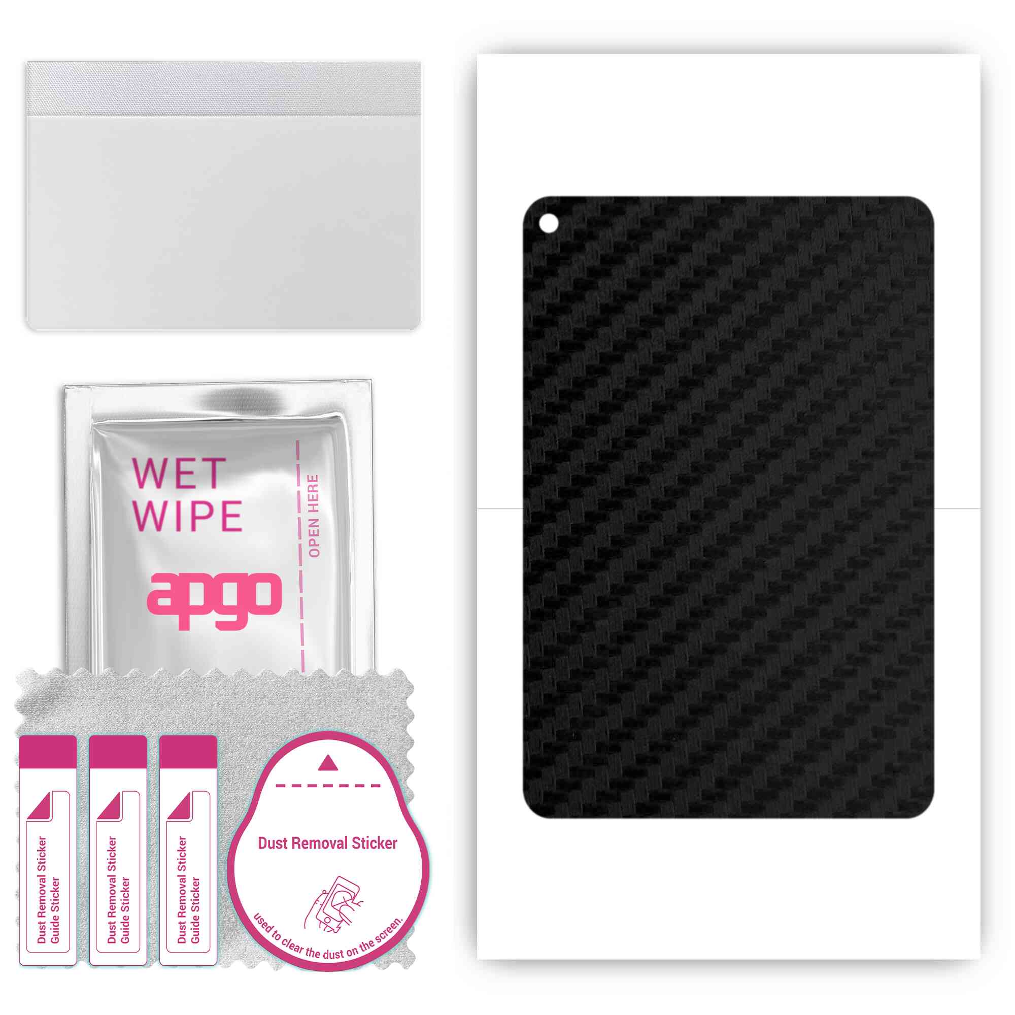 

apgo Protective Skin Sticker for the back compatible with Apple iPad mini 2, Wrap Film, Foil, Vinyl - Pattern Carbon Black