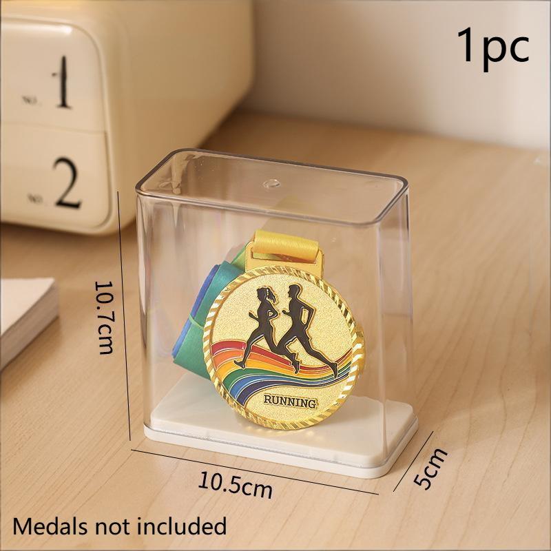 Multi-Functional Medal Individual Display Box, Stackable Tabletop Transparent Plastic Visible Rectangular Storage Box