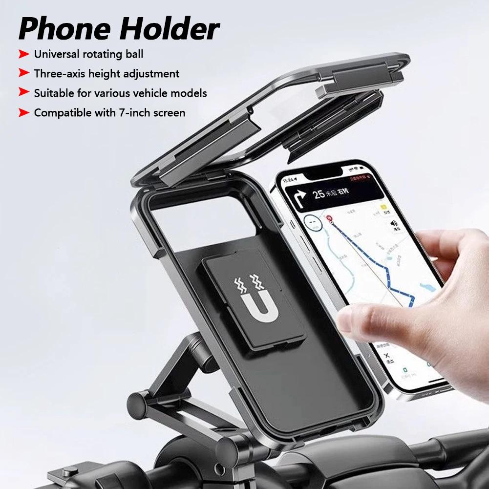 360° Swivel Phone Mount for Motorcycle Bike Adjustable GPS Holder for Cellphones & Navigation Apps Universal Waterproof