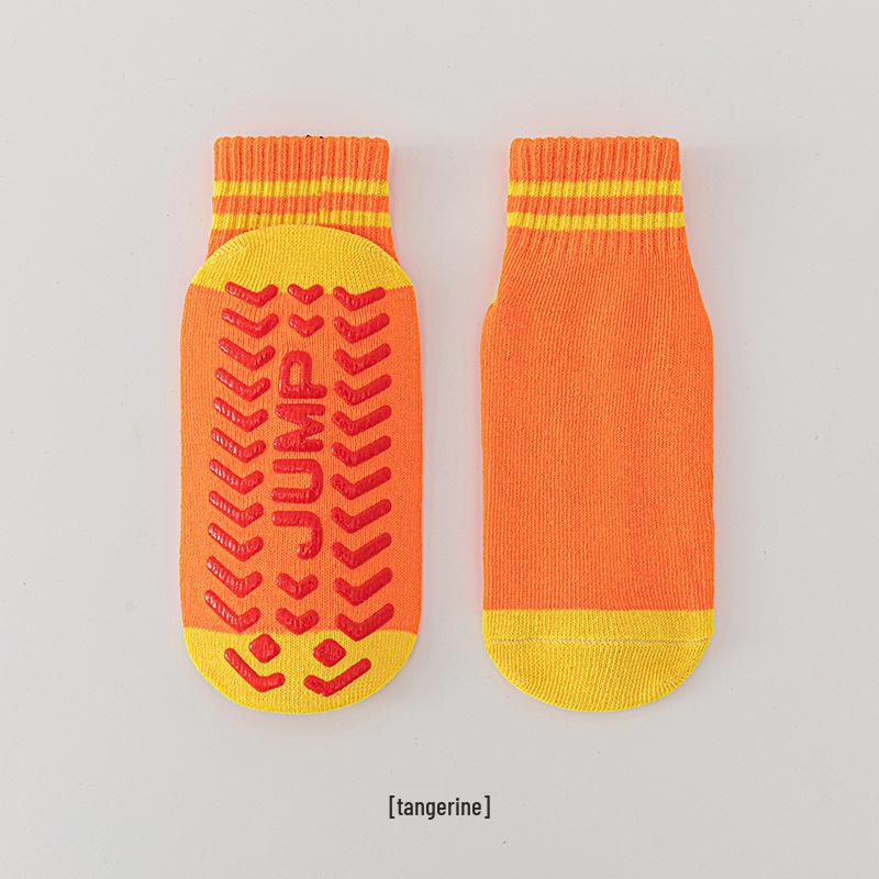 Children's Non-Slip Mid-Calf Socks for Trampolines, Yoga, and Early Walking