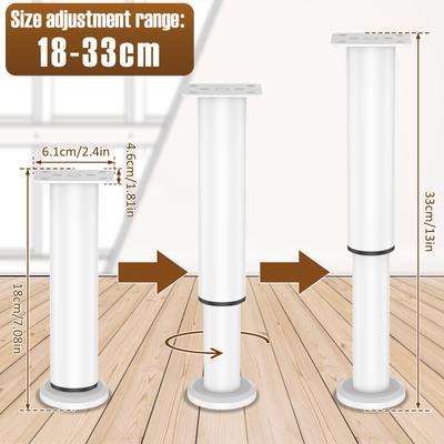 4Pcs  Furniture Legs Adjustable Height Furniture Feet Metal Steel Furniture Legs Cabinet Table Sofa Bed Feet Furniture Legs Feet
