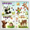 Spring Cartoon Animals Static Cling Stickers for Bedroom Window Wall PVC Glass Decoration