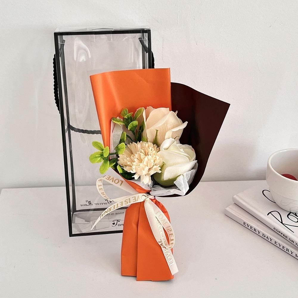 New No Fading 3 Heads Artificial Rose Bouquet Simulated with Packaging Box Simulated Flowers Wedding Gifts Valentine's Day