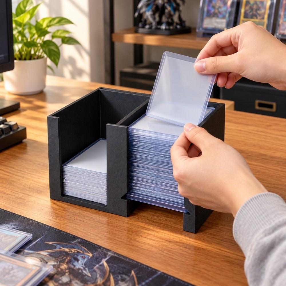 Dual Compartment Toploader Penny Sleeve Dispenser Card Storage Box Board Game Accessories