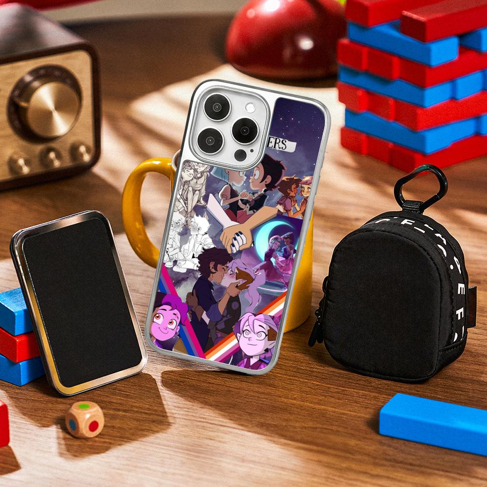 Super Hot The Owl Houses Cartoon Phone Case for iPhone 16 15 14 13 12 11 Pro Max Sheepskin Silver-edged Protective Case