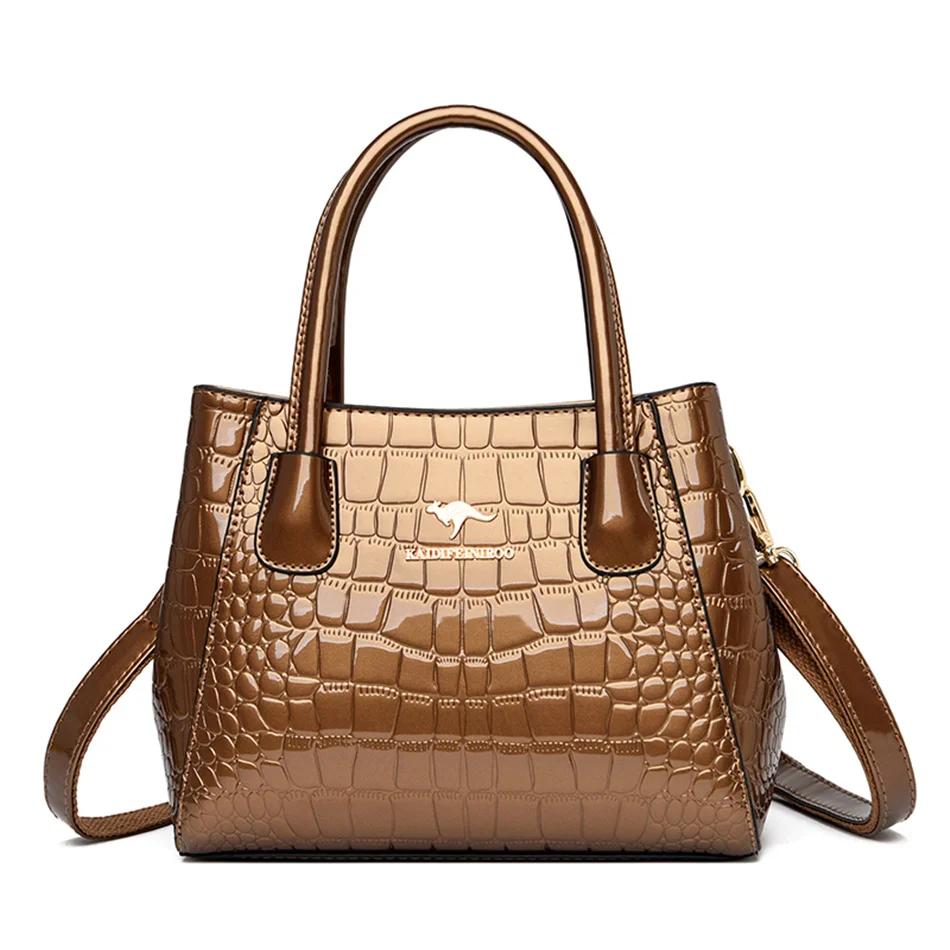 Ladies' Quality Leather Patent Shoulder Bags for Women New Luxury Women's Bags Designer Fashion Large Capacity Tote Bag