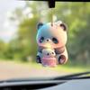 2d Acrylic Playful Bear Hanging Charm For Car Interior Accessory Travel Ring Key
