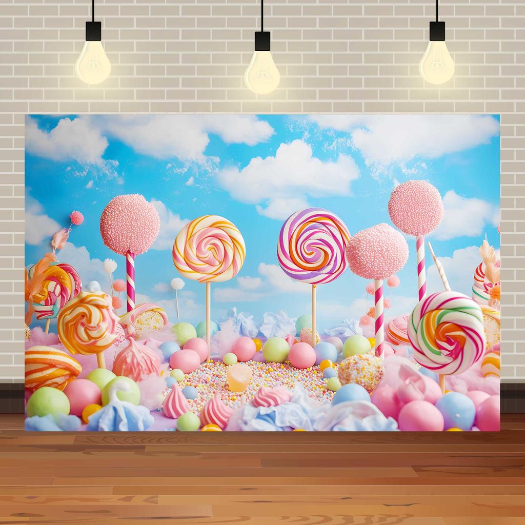 Fantasy World Candy House Theme Decoration Background, Fairy Tale Style Studio Photography Children's Portrait Shooting Backdrop