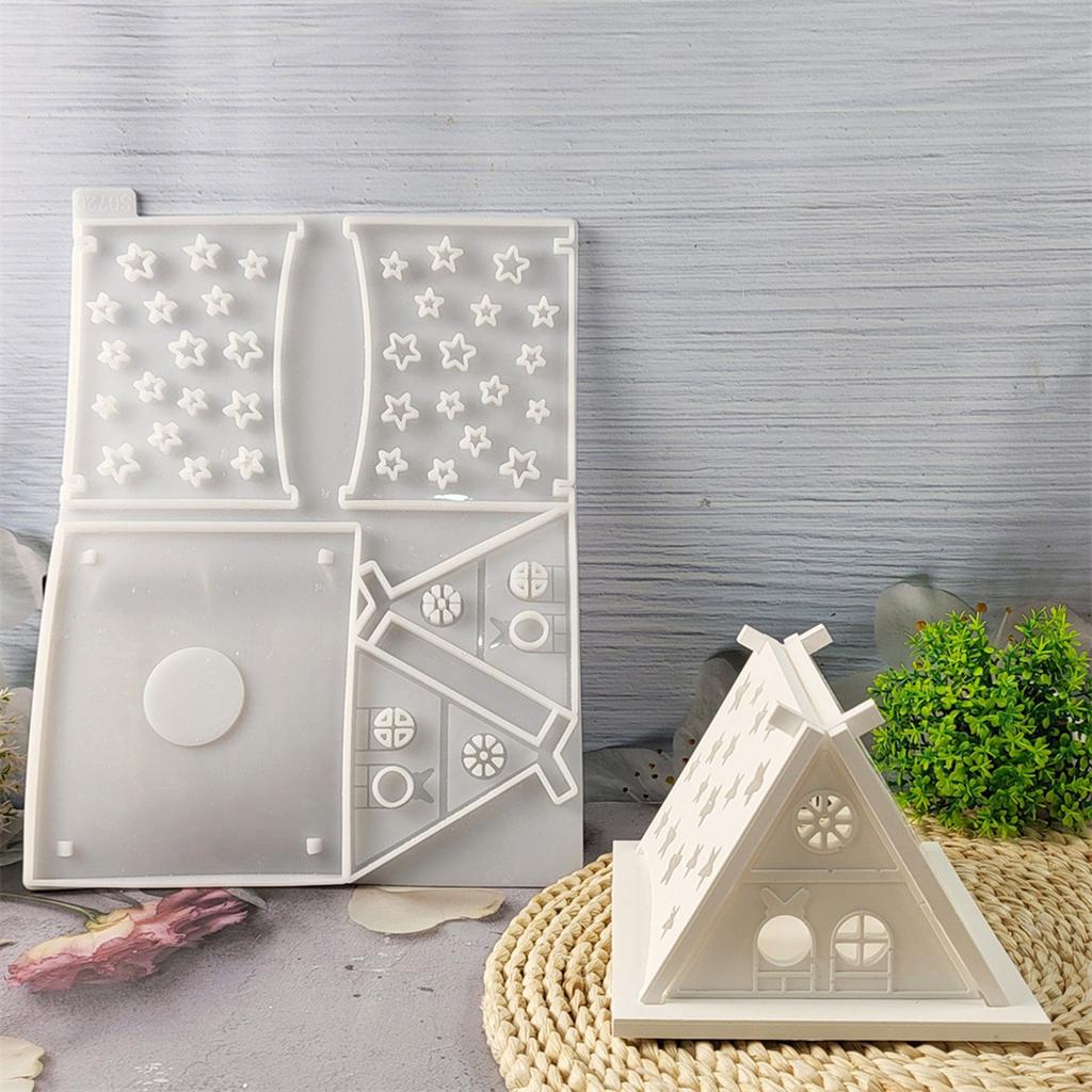 Home Decoration Silicone Mold Miniature House Shaped Ornament Mould Practical Gypsum Mould Jewelry Making Supplies