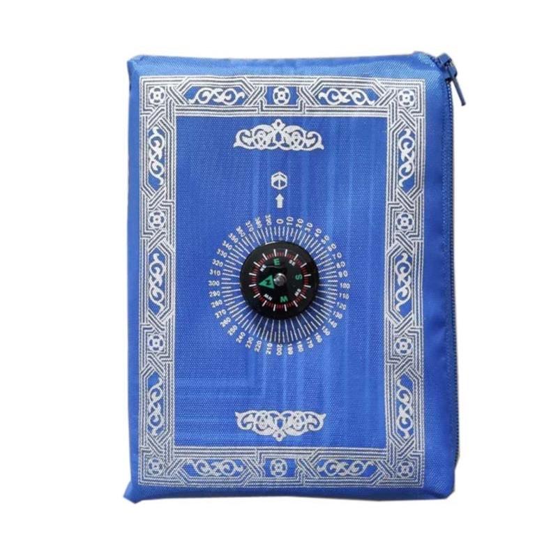 5pcs Islamic Travel Prayer Mat Set Optional Compassed Waterproofie Polyester Prayer Carpet With Large Carry Bag 60x100cm