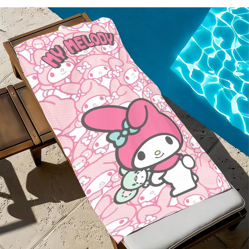 My Melody Beach Towel Cute Sanrio Character Quick Dry Bath Towel for Kids Beach Pool Spa