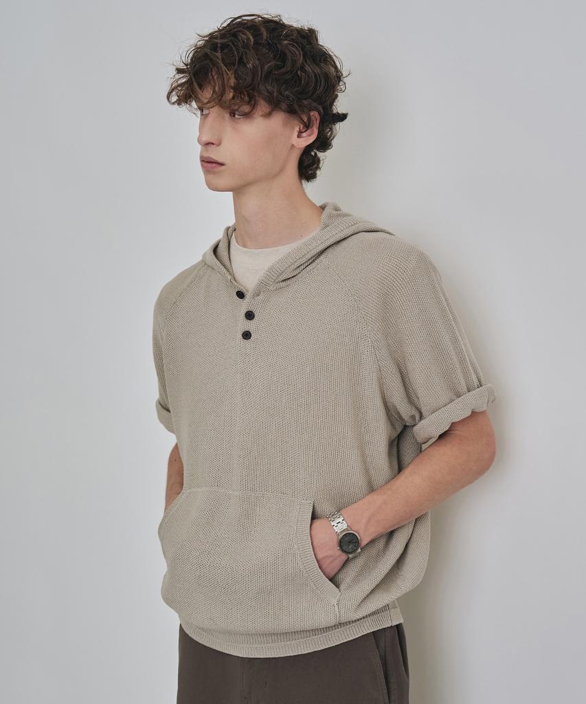 COSTUME O’CLOCK [Coclx Daily Room] Hooded Pique Half Knit 6 Color Cooskt071