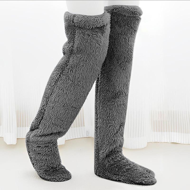 Cold Legs Teddy Bear High and Long Leg Floor Socks Warm Feet Thick Goose Down Leg Warmers Knee Pads Sock Covers