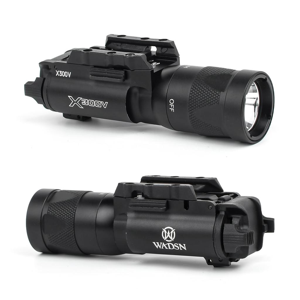 QIRUIMY X300V Scout Light with X300 Tactical LED Flashlight Compatible with 20mm Double Super Realistic 400 For Survival Games Strobe, Light, Replica,