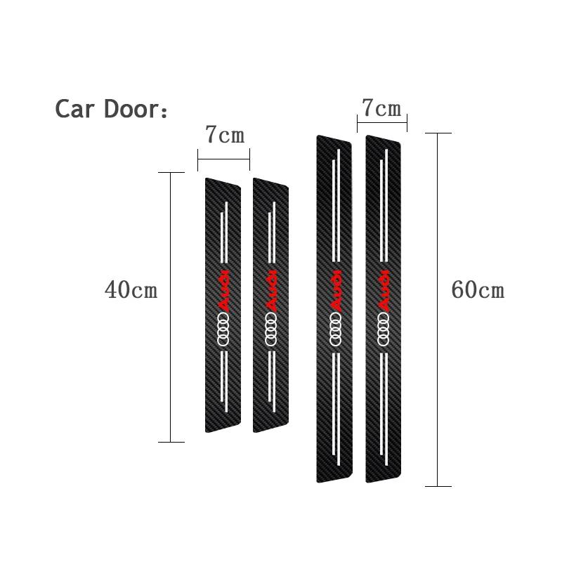 1/4/5Pcs Car Door Sill Scuff Plate Decor Carbon Fiber Stickers For qaz19 Sline A3 A1 A4 B8 B7 A6 C7 A5 A7 A8 B9 B6 C6 Q2 Q3 Q5 Q7