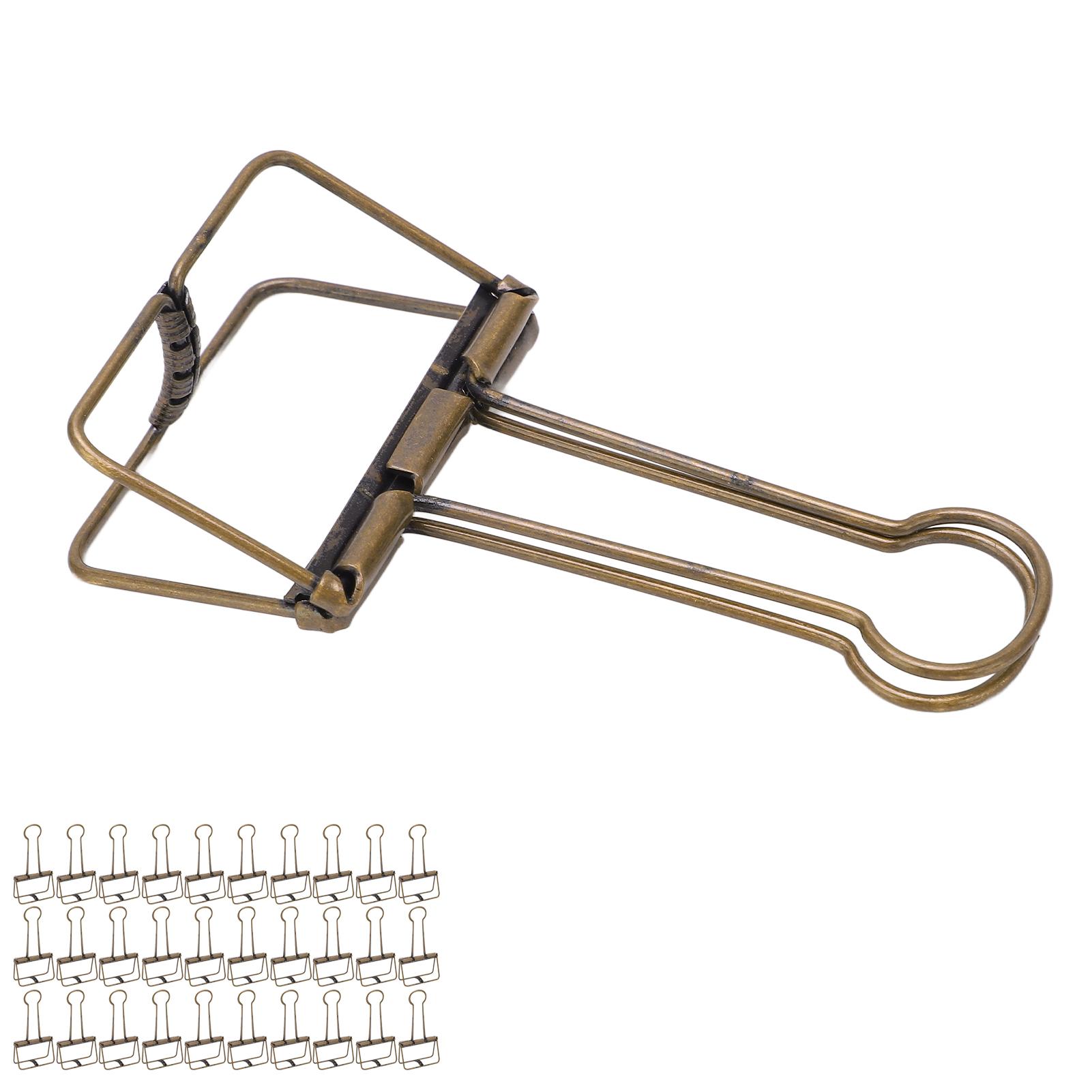 

30 шт. Зажимы для проволочного переплета 2 дюйма Полые Прочные Зажимные Многоцелевые Маленькие Зажимы для бумаг, билетов, заметок бронзовый