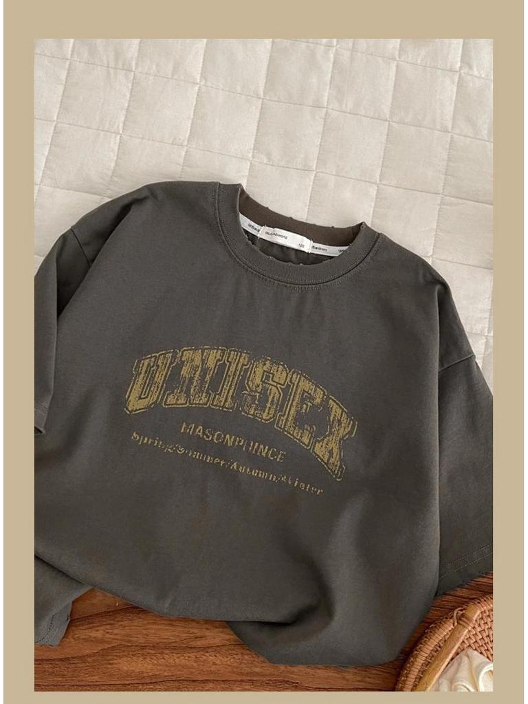 Boys' Trendy Round Neck Short-Sleeve T-Shirt - Summer 2025 Style for Small to Medium Kids