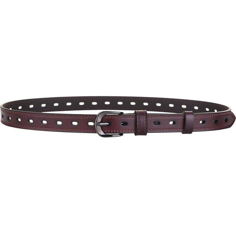 Zency Hollow Out Cureaua pentru femei 100% piele naturala Catarama cu stifturi de inalta calitate Cureaua decorativa pentru blugi, negru, alb, cafea