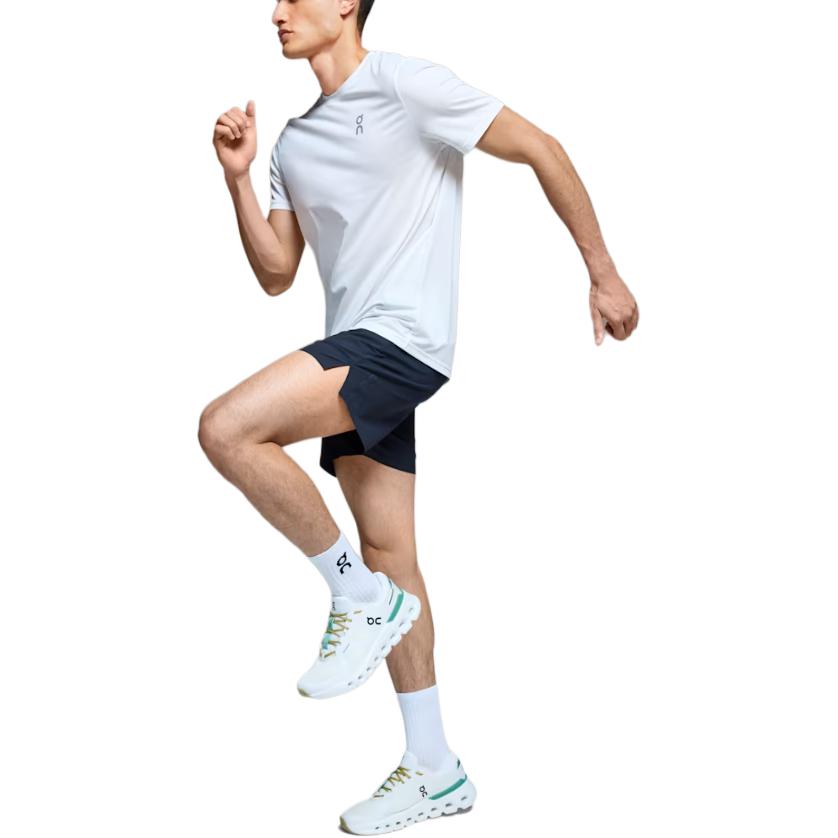 On Round Neck Pullover Solid Color Short Sleeve T-Shirt Men Tops White 1ME10430864