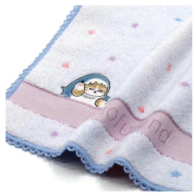 mofusand Towel Handkerchief (Dot Nyan Blue) Japan NEW