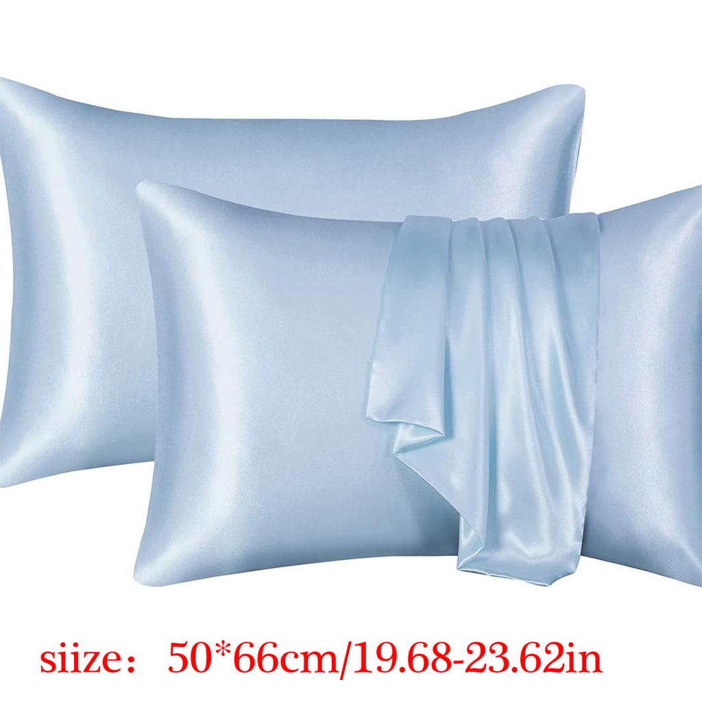 2Pieces Satin Pillowcase Set 50x66cm Optional Color Smooth And Soft Pillow Covers For Hair And Skin Protection