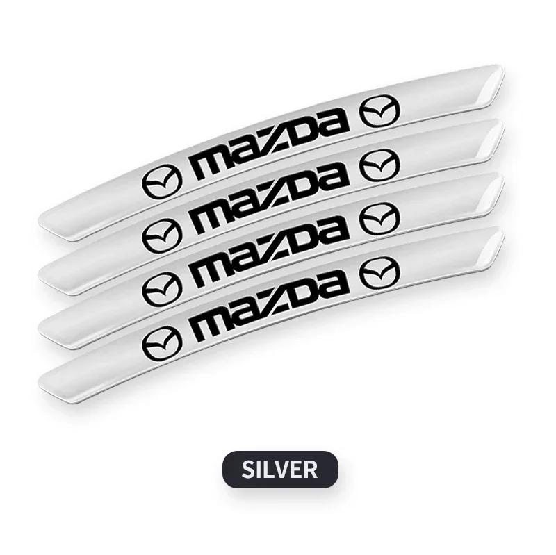 4pcs Aluminum Car Badge Wheel Hub Stickers Auto Rims Decoration Decal For Mazda Speed 3 5 6 BK CX-3 CX-5 CX7 CX-7 Demio Axela MS