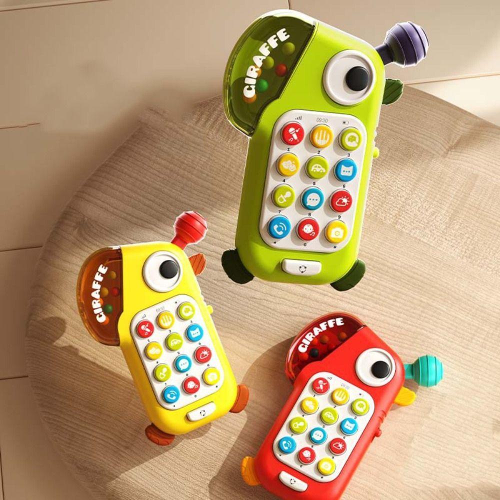 Plastics Baby Simulation Phone Toy with Teether Cartoon Giraffe Simulation Phone  Kindergarten