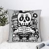 Black Grey Skull Face Da De Los Muertos Pillow Cover  Morden Pillow Case For Sofa Car Home Decor Square Pillowcases Gift