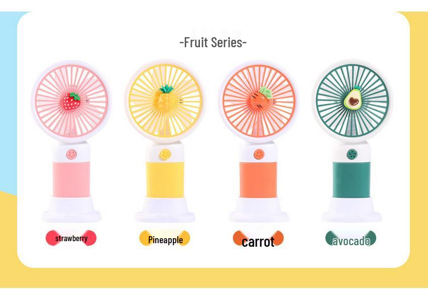 Rechargeable Cartoon Fruit Mini Desktop Fan - Portable, Long-Lasting Electric Fan