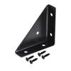 Angle Corner Bracket 66mm X 66mm Cold Rolled Steel Brace Joint Support for Desk Bed Edge Black 4pcs