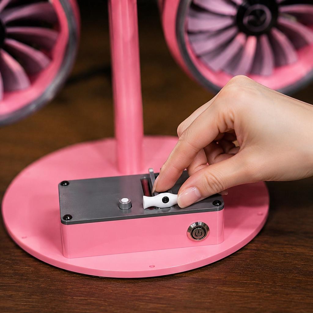 3D Printed Desktop Fan with Stepless Control and Brushless Motor, Aviation-Inspired Design, Gift